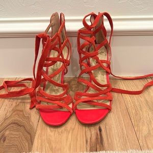 Sam Edelman heel size 7.5 red orange color